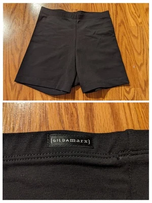 Pantalones Cortos Bodywear Gilda Marx Vintage Años 90 Negros Motociclista Tiro Alto Lirio de Francia EE. UU. Foto 1 de 4