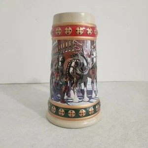 1994 Budweiser Holiday Beer Stein / Hometown Holiday / 1994 / Ceramarte - Picture 1 of 13