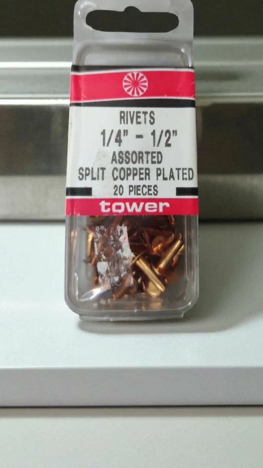 3 Packs Tower Copper Plated 1/4" To 1/2" Split Rivet Assortment @ 20/Pk 76650