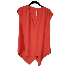 NUEVO CON ETIQUETAS Blusa Rachel Roy Para Mujer Talla Pequeña Sin Mangas Naranja Top Vacaciones de Verano - Imagen 1 de 12