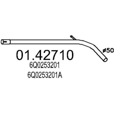 MTS Abgasrohr Auspuffrohr für VW POLO (9N) Polo Schrägheck (6R1, 6C1) Vorne - Bild 1 von 4