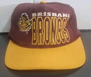 Vintage Brisbane Broncos Australian RL Hat/Cap - NRL - 1990s Era Broncos Hat GC - Picture 1 of 10