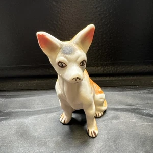 Vintage Porcelain Sitting Chihuahua Hand Painted, Detailed Figurine 3.25" - Picture 1 of 11