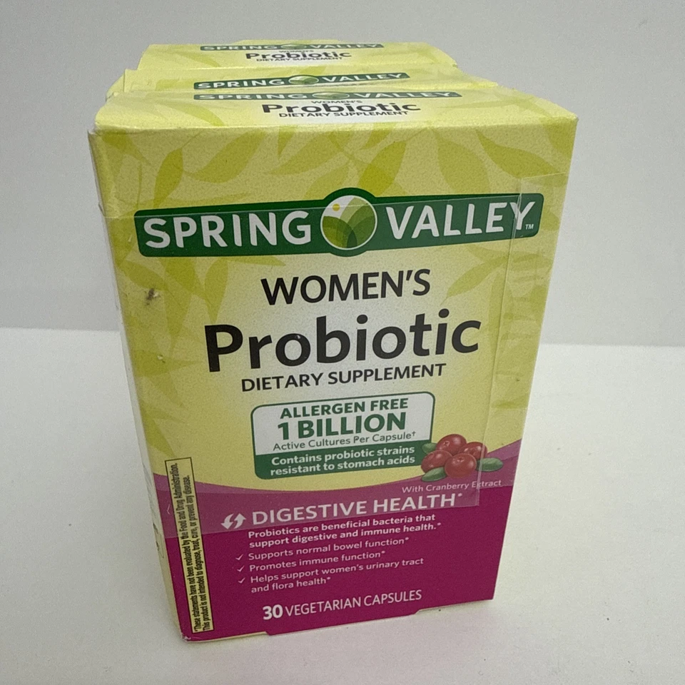 3 пробиотика для женщин Spring Valley — 1 миллиард КОЕ — запас на 90 дней — срок годности 2/27 - Изображение 1 из 4