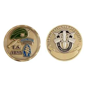 MONEDA DE DESAFÍO BOINA VERDE AEROTRANSPORTADA DEL EJÉRCITO DE 1,75 - Imagen 1 de 1