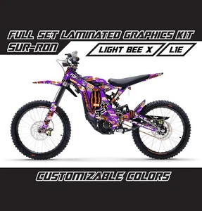 SUR RON LIGHT BEE X Violet Orange Stickerbomb Decals Stickers Wrap Graphics Kit - Picture 1 of 2