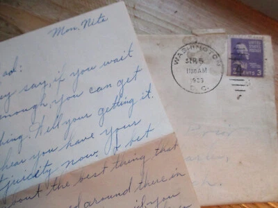 Vtg 1938 Handwritten Cursive FARMHOUSE Gets ELECTRICITY Letter Son to Dad - Image 1 of 3