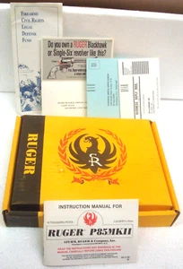 Vintage Original RUGER P-85 Factory Box & plastic bag & P85 Manual & Literature - Picture 1 of 19