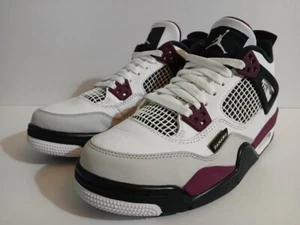 Air Jordan 4 Retro PSG GS SZ 6.5Y White Bordeaux Neutral Grey CZ6509-100 - Picture 1 of 14