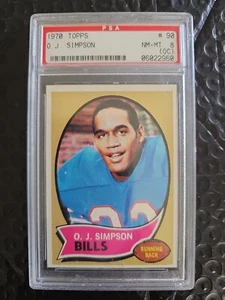 OJ SIMPSON PSA 8 NM-MT (OC) 1970 Topps HOF Rookie RC Card #90 Buffalo Bills - Picture 1 of 5