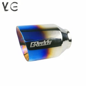 Universal 2'' inlet 4'' outlet Exhaust End Tips Muffler Burnt Blue Pipe Tips Tip - Picture 1 of 6