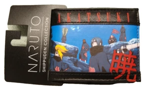 Akatsuki Bifold ID Wallet Naruto Shippuden Collection Embossed Dark Red Cloud - Picture 1 of 8