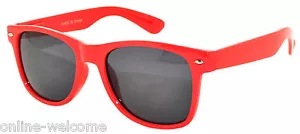 CLÁSICO AÑOS 80 DE COLECCIÓN RETRO LENTES DE HUMO GAFAS DE SOL TONOS UV400 MARCO ROJO - Imagen 1 de 4
