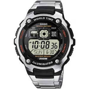 Reloj digital Casio Collection para hombre, plata acero inoxidable, AE-2000WD-1AVDF - Imagen 1 de 5
