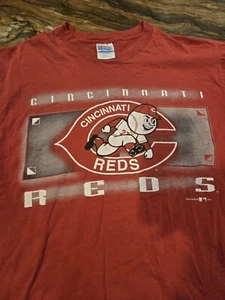 cincinnati reds shirt large 1995 vintage team hanes single stitch - Picture 1 of 8
