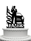 Personalised James Bond 007 Black Gloss Acrylic Cake Topper Any Name  Only £9.99 on eBay