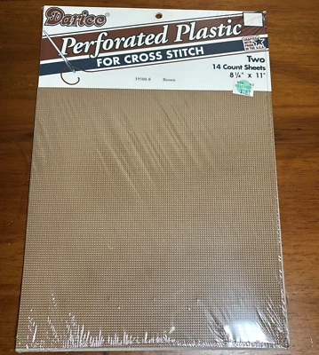 Darice Perforated Plastic 2 Sheets 14 Count Brown 8 1/4" x 11" New - Image 1 of 4
