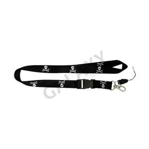 Skull with Patch Lanyard / Skull with Patch Flag Lanyard - Picture 1 of 4