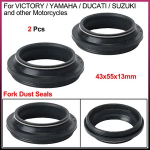 43x55x13mm Fork Dust Seals For VICTORY/YAMAHA/DUCATI/SUZUKI & other Motorcycles - Picture 1 of 14