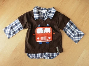 Lovely Blue Check Mock Shirt under Brown Top from H&M - Age 4-6 Mths - BNWOT! - Picture 1 of 2