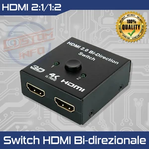 Switch HDMI | Switch 4K | Splitter Multipresa 2 porte bidirezionale - Foto 1 di 7