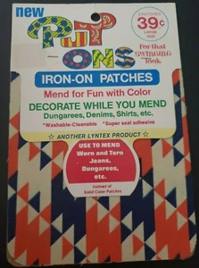 VTG Put Ons Iron-On Patches geometric red white blue - Picture 1 of 3