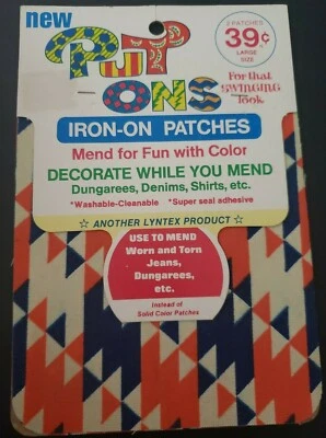 VTG Put Ons Iron-On Patches geometric red white blue - Image 1 of 3