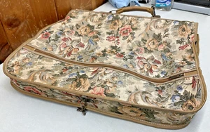 LEISURE Vintage Tapestry Floral Pattern Garment Bag Suitcase Travel Luggage - Picture 1 of 15