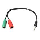 Practical 3.5mm to 3.5mm Audio Splitter Cable Headphone Microphone Converter
