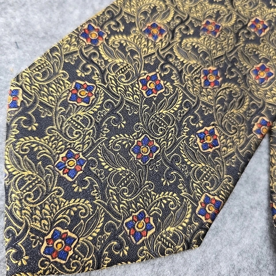 Corbata Baradello Como-Italia Oro Paisley Seda Foto 1 de 4