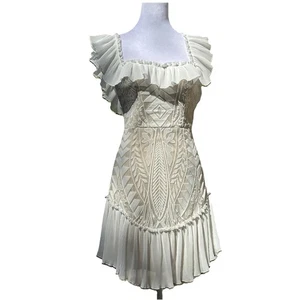 Saints And Secretes White Angelic Ruffle Etherial Embroidered Floral Dress Sz S - Picture 1 of 13