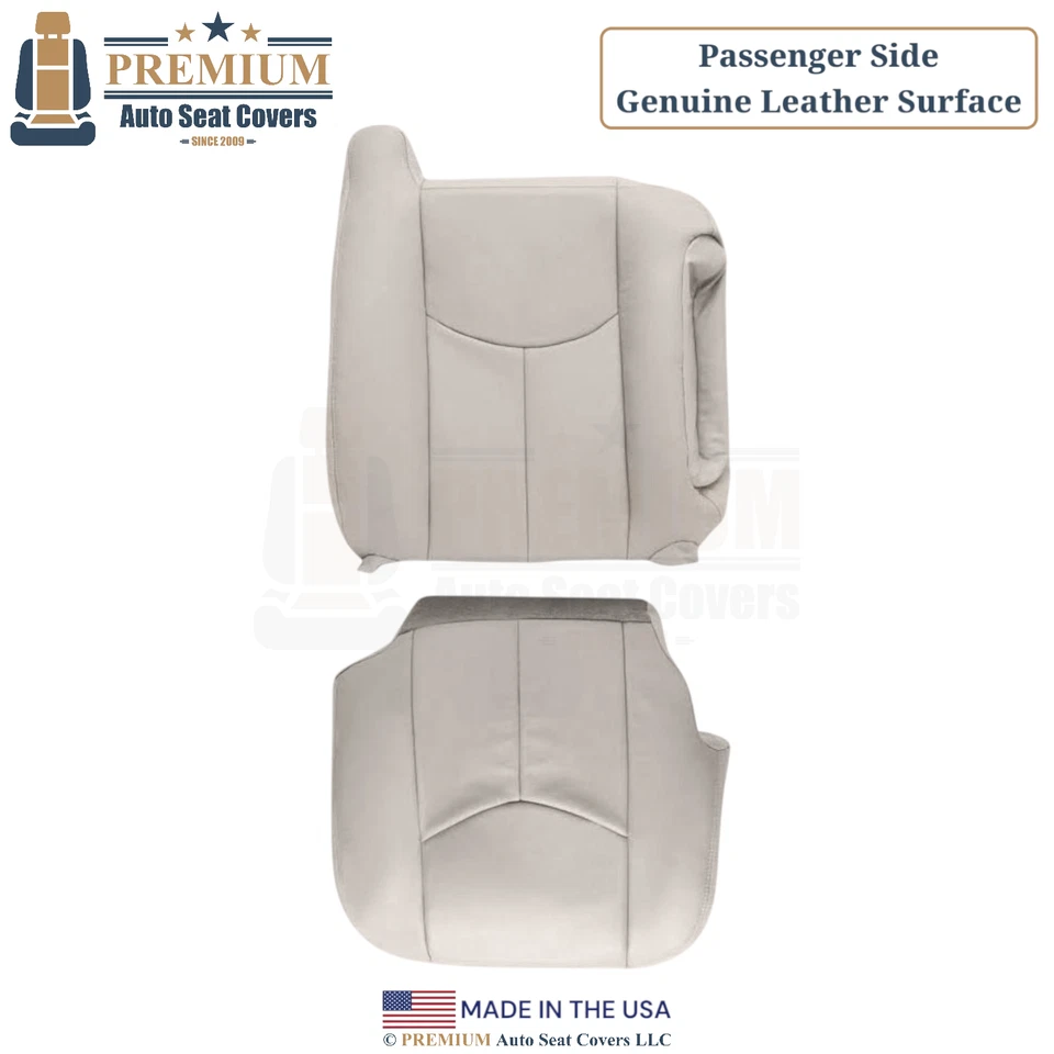 Cubierta de asiento lateral del pasajero neutra de cuero genuino para Chevrolet Tahoe 2003-2006 Foto 1 de 4