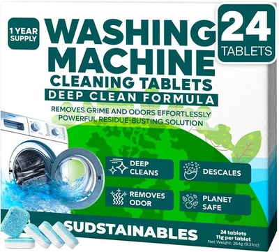 Sudstainables Washing Machine Cleaner Tablets (24-Pack) – Deep Clean for...  - Image 1 of 4