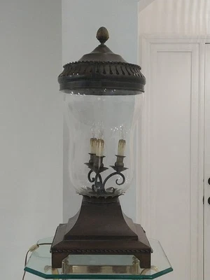 A Glass Photophore.Italian Glass And Brass Photophore Lamp - Image 1 of 4