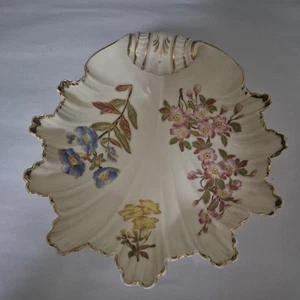 Vintage Victoria Carlsbad Porzellan Muschelschale - handbemalt floral, vergoldet - Bild 1 von 12