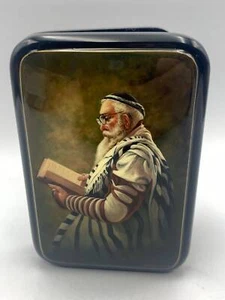Beautiful Lacquer Box "In sinagoga" Hand Painted Papier-Mache Jewelry Box - Picture 1 of 9