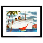 Painting Maritime Matsonia Cruise Ship Pacific Liner Framed Print 12x16 Inch