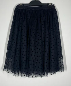 BLACK FRIDAY DANGERFIELD Womens Black Tulle Heart Tutu Skirt Goth Size 6 - Picture 1 of 6