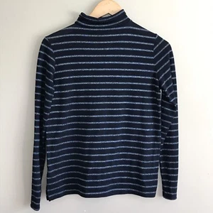 Asos Womens Knit Turtleneck black Blue Gold Metallic Stripes US 2 UK 6 - Picture 1 of 5