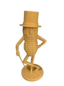 Vintage Mr. Peanut Plastic Coin Bank, 1955, Tan, 8.5 in. - Picture 1 of 1
