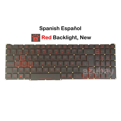 Teclado PC Español Para Acer Aspire Nitro AN517-41 AN517-53 AN517-54 Rojo Retroiluminado Foto 1 de 4
