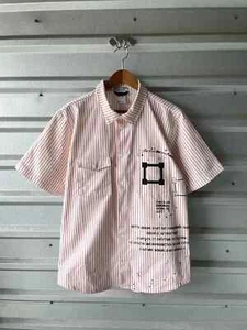 Nike SB Dri-FIT Button Up Shirt Men’s Large White Red Stripe Short Sleeve Art - Picture 1 of 8