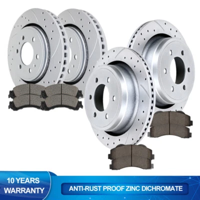 Fit 2010 2011 Ford F-150 6 Lugs Front Rear Brake Rotors Discs and Pads Brakes - Image 1 of 4