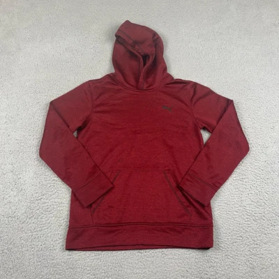 Puma Niños Pullover Sudadera con Capucha Rojo Jaspeado Manga Larga Bolsillos L Foto 1 de 4