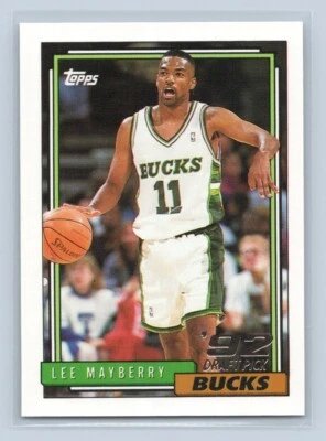 Lee Mayberry 1992-93 Topps Gold  RC 1992 Draft Pick #390 Milwaukee Bucks - Image 1 of 2