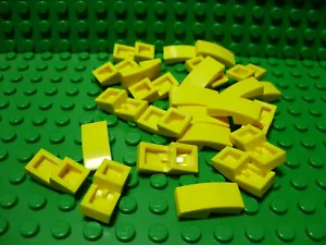 ** LOTTO 25 CT ** LEGO NUOVO giallo 1 x 2 pezzi pendenza Lotto di 25 - Foto 1 di 1