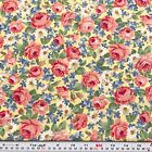Roses are for June Concord Fabrics Florals on Yellow Cotton by the HALF YARD