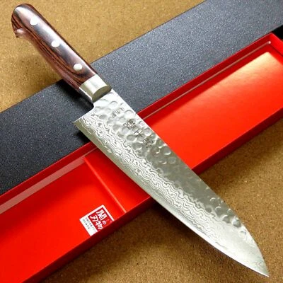 Japanese FUJIMI Kitchen Chef Knife 7" Hammer Forged VG-10 Damascus From JAPAN - Image 1 of 4