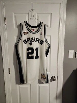 100% Authentic Mitchell & Ness Tim Duncan 98-99 Spurs NBA Finals Jersey 52 XXL  - Image 1 of 4