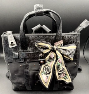 Henri Bendel Jetsetter Solid Black Backpack with Rivets Crossbody Nylon NWOT - Picture 1 of 15